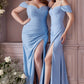 Crepe Off The Shoulder Wrap Dress by Cinderella Divine - KV1057 - Special Occasion