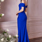 Crepe Off The Shoulder Wrap Dress by Cinderella Divine - KV1057 - Special Occasion