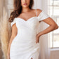 CREPE OFF THE SHOULDER BRIDAL DRESS by Cinderella Divine - KV1057W