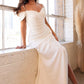 CREPE OFF THE SHOULDER BRIDAL DRESS by Cinderella Divine - KV1057W