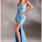 Rhinestone Stretch Satin Gown by Cinderella Divine KV1063 - Special Occasion