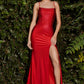 Rhinestone Stretch Satin Gown by Cinderella Divine KV1063 - Special Occasion