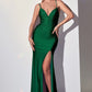 Hot Stone Stretch Jersey Slit Women Formal Gown By Ladivine KV1065 - Special Occasion