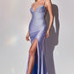 Hot Stone Stretch Jersey Slit Women Formal Gown By Ladivine KV1065 - Special Occasion