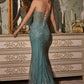 Glitter Floral Print Mermaid Gown by Cinderella Divine - OC007 - Special Occasion