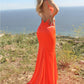 Neon Fitted Satin Dress by Cinderella Divine SE016P - Special Occasion