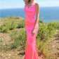 Neon Fitted Satin Dress by Cinderella Divine SE016P - Special Occasion