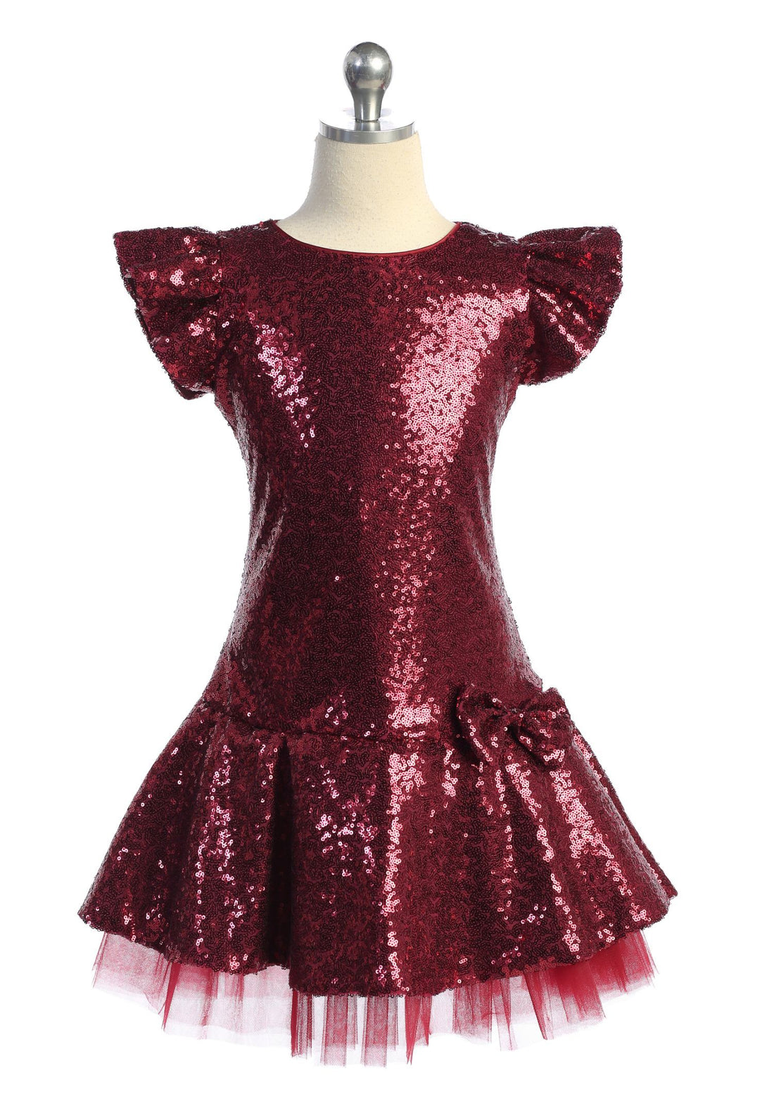 Sequin Ruffle Sleeve Tutu Girl Party Dress by AS530 Kids Dream - Girl Formal Dresses