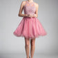 Halter Tulle layered Short Cocktail dress by Cinderella Divine - UJ0119