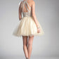 Halter Tulle layered Short Cocktail dress by Cinderella Divine - UJ0119